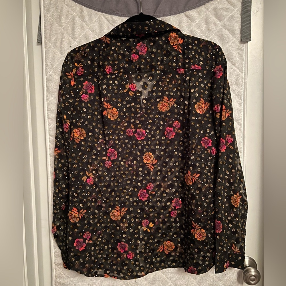 LOFT Embossed Polka Dot Blouse - Picture 4 of 6